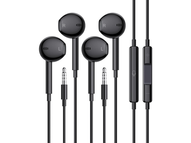 Wired Earbuds, 2 Pack 3.5mm Headphones with Microphone Clear Call HiFi Stereo Volume Control Earphones for iPhone iPad Samsung Kindle Switch MP3/4...