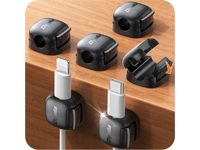 6Pack Cord Organizer, Spring Cable Clips [1s Lock] Cable Management, Cute Cord Holder for Nightstand Home Office Desk Accessories Women Men,Girls...