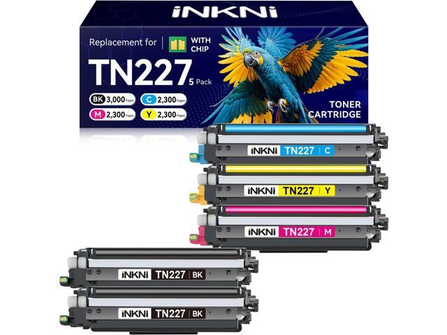 TN227 TN-227BK/C/M/Y High Yield Toner Cartridge 5 Pack with Chip Compatible for Brother TN227 TN227BK TN223 Toner for HL-L3270CDW MFC-L3770CDW.