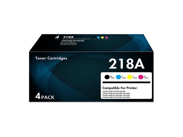 218A Toner Cartridges 4 Pack 218X for HP 3301fdw 3201dw MFP 3301 (B/C/Y/M) Compatible for HP 218A 218X 218 Ink Cartridges Works with Color Laser...