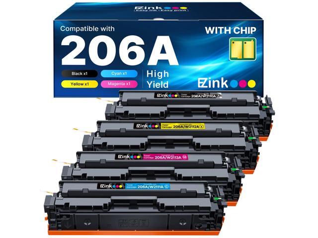 206A Toner Cartridges 4 Pack for HP M283fdw M283cdw M255dw 206A toner cartridges 4 pack with chip for HP Color LaserJet Pro M283fdw M283cdw.