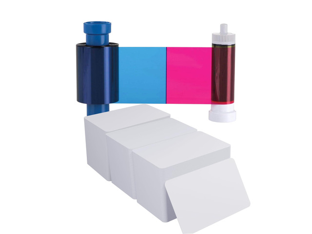 Magicard 600 Printer MB300YMCKO Color Ribbon - YMCKO - 300 Prints Premium CR80 30 Mil Graphic Quality PVC Cards - Qty 300