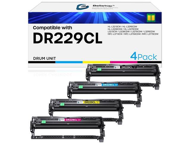 DR229CL Drum Unit 4 Pack Replacement for Brother Use with TN229XL Compatible with MFC-L3720CDW MFC-L3765CDW MFC-L3780CDW HL-L3295CDW, 30000 Pages.