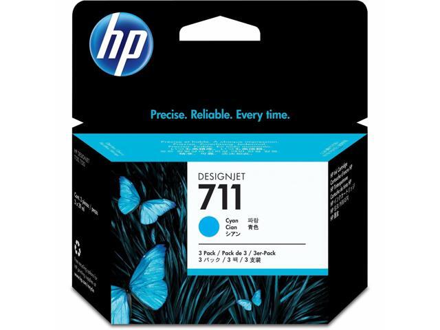 711 Cyan 29-ml 3-Pack Genuine Ink Cartridges (CZ134A) for DesignJet T530, T525, T520, T130, T125, T120 & T100 Large Format Plotter Printers