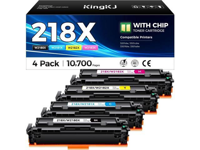 218X Toner Cartridges 4 Pack Compatible Replacement for HP 218A W2180A W2181A W2182A W2183A 218X W2180X Black Compatible with HP Color LaserJet Pro...