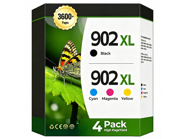 902 902XL Ink Cartridges Compatible for Officejet Pro 6978 Ink Replacement for HP 902 XL HP902 Combo Pack with Office Jet Pro 6978 6968 6963 6964...