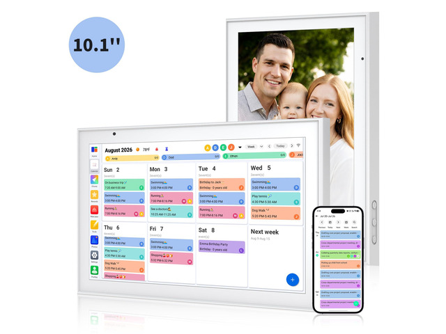 Smart Digital Calendar 10.1 Inch, Electronic Family Calendar Planner with Touchscreen, Shared Chore Chart, Meal Planner, To Do List & Schedule...