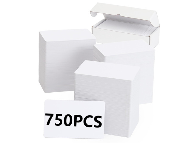 750 Pack Blank White PVC ID Cards - CR80 30 Mil Plastic Cards for Photo ID Badge Printers - Premium Blank Credit Card Compatible with Most Printers