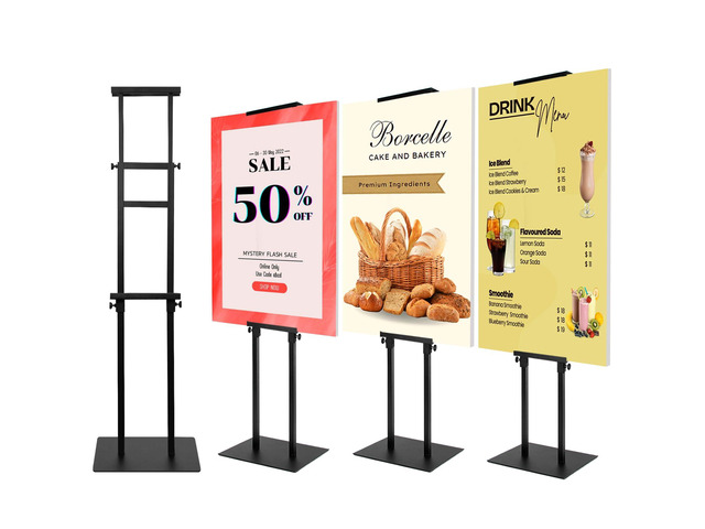4PACK Adjustable Poster Holder, Foam Board Stand for Display, Heavy Duty Pedestal Sign Holder, Metal Stand for Display Board Up to 83