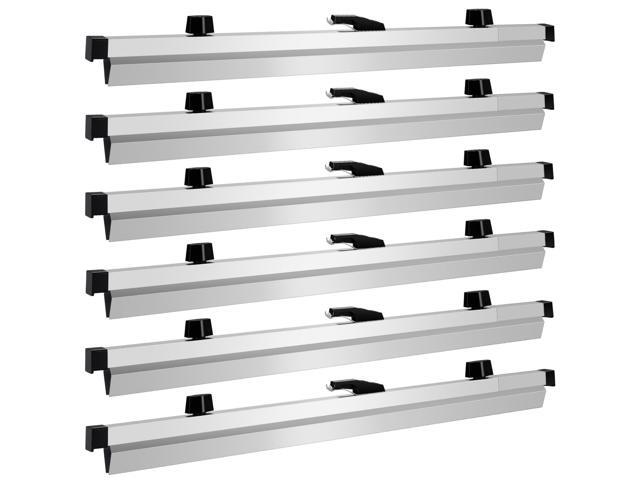 Blueprint Hanging Clamps 24 Inch 6Pack, Aluminum Blueprint Holder Print Rack Adjustable with Wing Knob Nuts, Binding Strips Storage for.