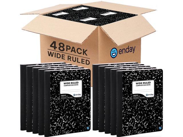 Composition Notebook Wide Ruled (48 Pack) - Marble Composition Notebook, Wide Ruled Composition Notebook, Composition Notebook Bulk, 100 Sheets.