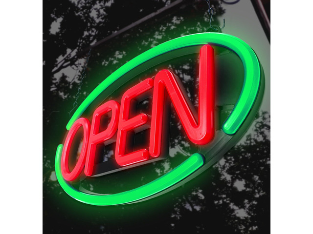 LED Open Sign,Bright Open Sign for Business Window with Remote Control,24x12 inch Large Size,Restaurant,Bar,Retail Shops,Window...