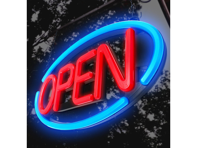 LED Open Sign,Bright Open Sign for Business Window with Remote Control,24x12 inch Large Size,Restaurant,Bar,Retail Shops,Window...