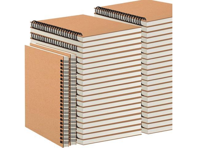 60 Pack A5 Spiral Notebooks, 5x8 Inch Ruled Paper Journal A5 Notebook Bulk, Kraft Cover Design, Ruled Lined Paper, Spiral Binding, Work School.
