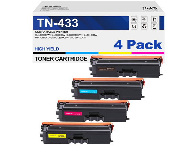 TN433 TN-433 Toner Cartridge Replacement for Brother TN 433 TN-431 for Brother HL-L8260CDW HL-L8360CDW MFC-L8610CDW MFC-L8900CDW HL-L9310CDW Printer