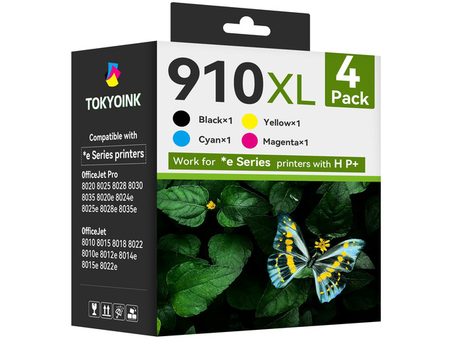 910XL Replacement for HP 910XL Ink Cartridges for HP Printers HP910 HP910XL 910 Ink Work for Office Jet Pro 8010 8010e 8015e 8020 8020e 8022e 8025...