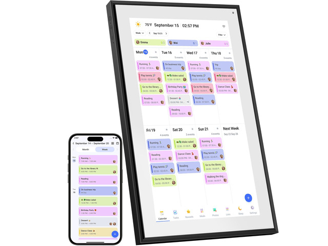 15.6 Inch Digital Calendar & Chore Chart, 1920 * 1080P Full HD Touchscreen Interactive Display Smart Family Planner, Wall and Desk Mountable, Gifts...