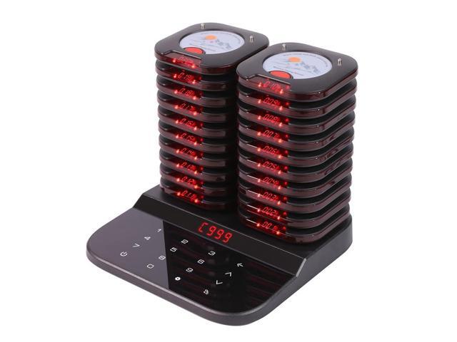 Restaurant Pager System Touch Keyboard Wireless Calling System 20 Pagers Beeper Buzzer Guest Customer Queue Pagers for Food Truck Church Nursery.