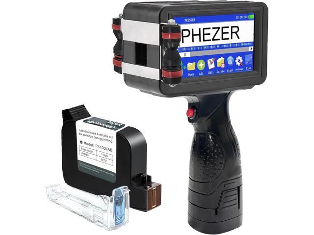 Upgraded P16 Handheld Inkjet Printer for Flat Surface with Quick-Dry Ink Cartridge, 0.5 Inch Nozzle Coding Machine for Date/Time/Barcode/QR...