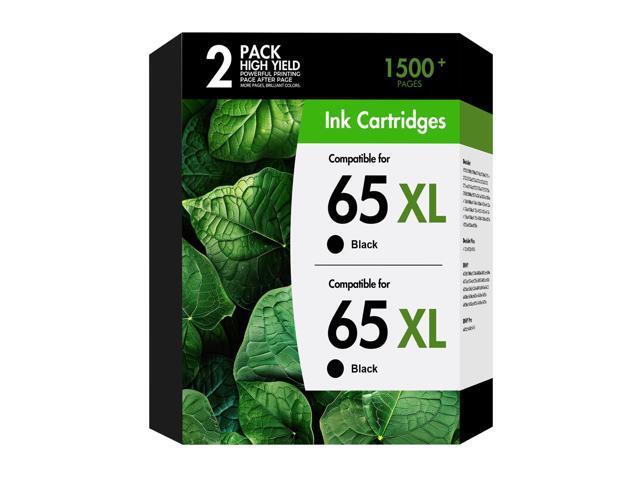 65 65XL Black Ink Cartridges Compatible for HP65 XL 2-Pack Black Compatible for HP65XL Black Ink Cartridges Work for HP DeskJet 3700 3772 2600.