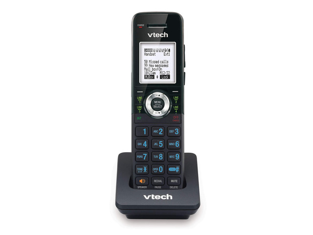 AM18047 Cordless Accessory Handset for AM18447 4-Line Small Business Phone System - DECT 6.0, Full-Duplex Speakerphone, Caller ID, Expandable, Black