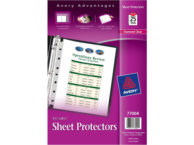 Diamond Clear Heavyweight Sheet Protectors for Mini Binders, Holds 8.5' x 5.5' Sheets, 25ct (77004) (Pack of 12)