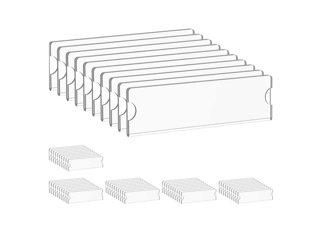 Acrylic Wall Name Plate Holder, 2x8 Inch, 60 Pack Clear Acrylic Sign Holder Frame with Adhesive Tapes, Door Plates for Home, Office, Classroom