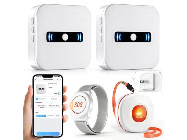 Wi-Fi Wireless Caregiver Call Button for Elderly/Patient, App Alert Systems for Seniors Patients and People with Disabilities 1 SOS Alert Watch +.