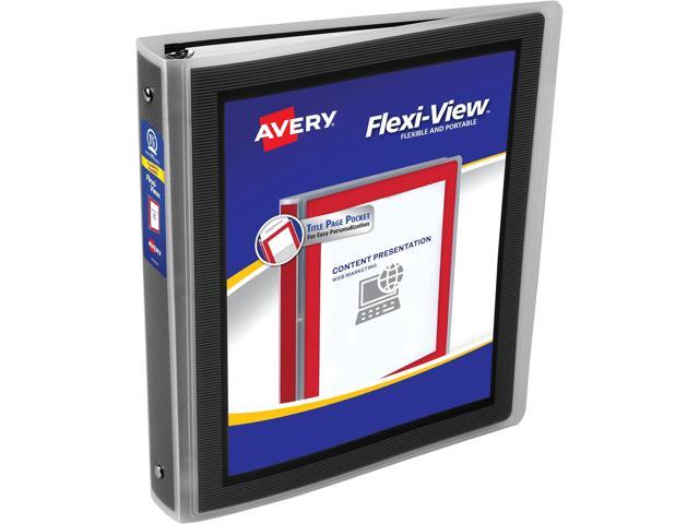 Flexi-View 3 Ring Binder, 1.5 Inch Round Rings, 1 Black Binder (17637) (Pack of 12)