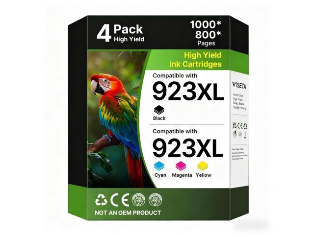 923 Ink Cartridges Combo Pack: Replacement for HP 923 Ink Cartridges Black Cyan Magenta Yellow Ink Cartridges (4-Pack) Works with HP OfficeJet...