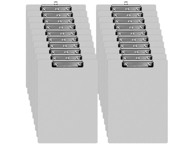24 Pieces Metal Clipboard Bulks Standard A4 Letter Size 12.5 x 9 Inch Aluminum Clipboard Office Low Profile Clip for Classroom Office Supplies...