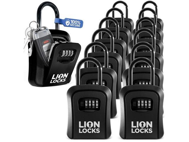 Key Lock Box for Keys with Code (12 Pack) 4 Digit Combination Lockbox for Keys Outdoor, Portable, Waterproof, Realtor Lock Box, Black