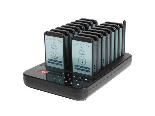 Restaurant Pager Wireless Calling System 16 Beepers Guest Customer Queue Pagers for Food Court Food Truck Church Nursery Clinic Coffee Shop with...
