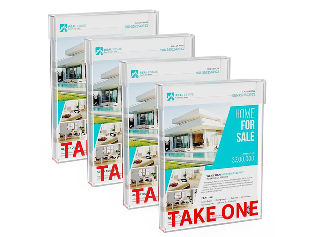 Outdoor Real Estate Brochure BoxOutdoor Brochure Holder Waterproof with Lid-Take One Document Holder Can Hold 180, 8.5 x 11 Documents, Flyers &...