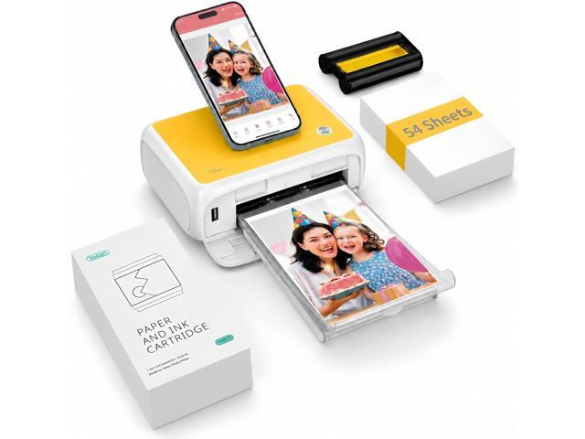 4x6 Photo Printer, Picture Printer with 54 Sheets & 1 Ink Ribbon, AR Video Printing, Wi-Fi Photo Printing, 4PASS Dye-Sublimation, Portable Printer.