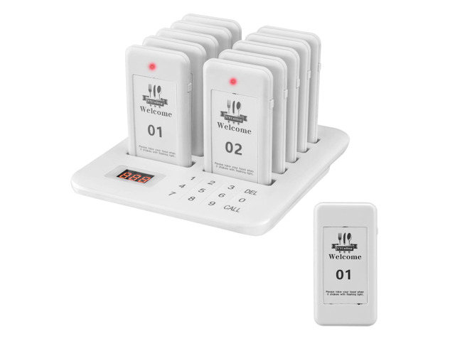 Restaurant Pager,Pagers for Restaurants 10 Guest Pagers,Buzzers Social Distancing, 98 Chanels with Vibration, Flashing and Buzzer for Food Truck,...