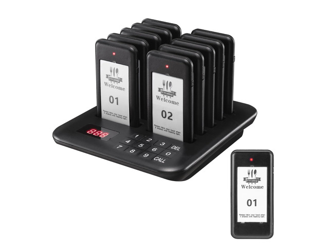 Restaurant Pager,Pagers for Restaurants 10 Guest Pagers,Buzzers Social Distancing, 98 Chanels with Vibration, Flashing and Buzzer for Food Truck,...