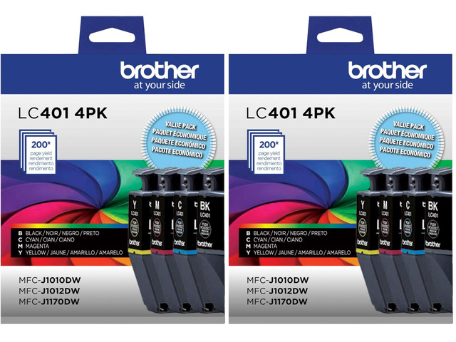 Genuine LC4014PKS Standard Yield 4 Count Ink Cartridges Includes 1 Cartridge Each of Black, Cyan, Magenta and Yellow, (Pack of 2)