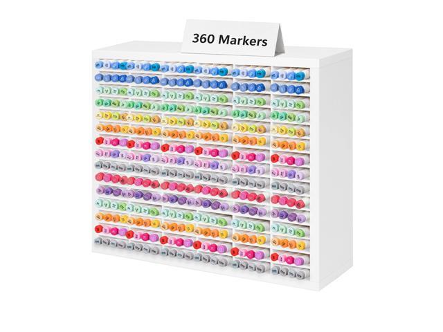 Marker Storage Organizer for 360 Markers,Wooden Alcohol Marker Holder with 90 Slots,Markers Pens Pencils Art Supply Storage Rack for Desk Home...