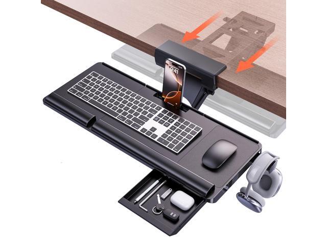Klearlook Upgraded Ergonomic Keyboard Tray Under Desk, Adjustable Sliding Keyboard Platform Holder, Keyboard Stand with Wrist Rest & Storage Drawer...