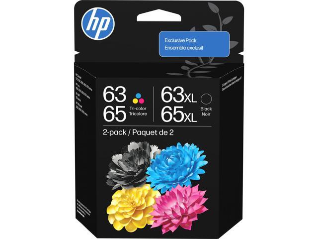 Original 63/65XL Black HighYield + 63/65 Tri-Color Works DeskJet 1110, 2100, 2600, 3600, 3700, Envy 4500, 5010, 5050, 5070, OfficeJet 3800, 4600,...