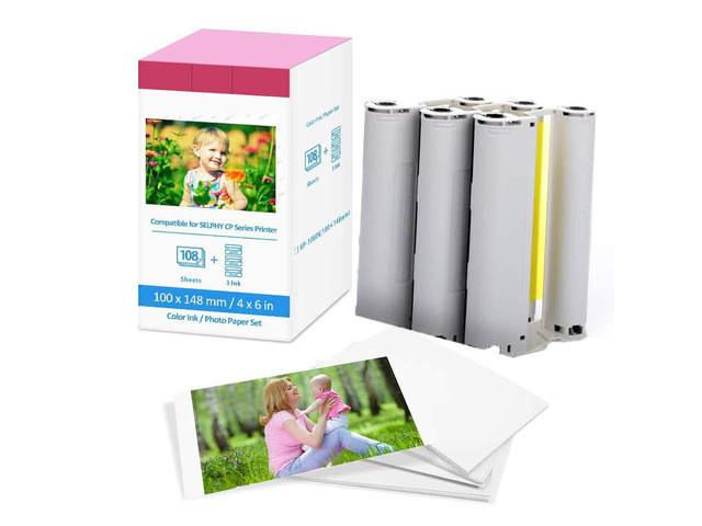 2X Color Ink and Paper Set KP-108IN for Canon Selphy CP1500 CP1300 Photopaper