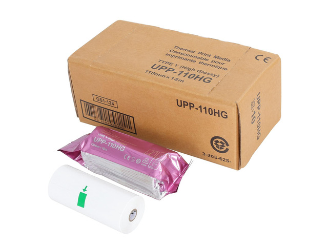 UPP-110HG High Gloss Ultrasound Paper Film/Media 10 rolls/bx,Replacement for Sony Upp-110HG,110 mm x 18m