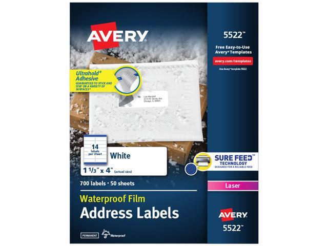Durable Waterproof Address Labels with Sure Feed Technology, 1-1/3' x 4', White, Laser Printer Compatible, 700 Blank Labels per Pack, Great for...