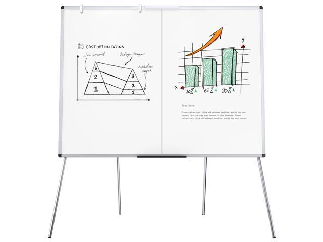 Magnetic Whiteboard Easel, Foldable, 48 x 36 Inches Height Adjustable, 4' x 3' Portable Dry Erase Board for School, Office and Home