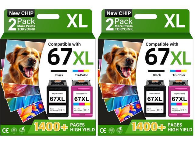 67XL Ink Cartridges Compatible for HP67 HP Ink 67 Black/Color Compatible for DeskJet 2855e 2827e 2800e 4255e 2755e 2700e 2852e 2700 4155e 2734e...