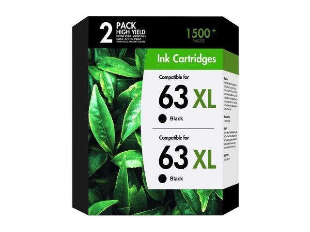 63XL 63 XL Black Ink Cartridges Compatible for HP63XL Officejet 3830 2-Pack Compatible for HP63 XL Black Ink Work for HP Officejet 3830 4650 5255.