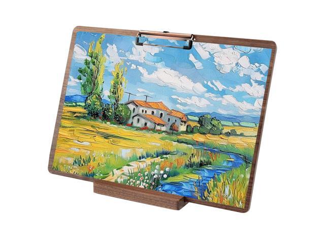 Walnut Wood Clipboard, Drawing Clip Board & Lap Easel, 16.5 x 11.8 inch, Legal Size Clipboards, Horizontal Wood Lap Board for Sketching,.