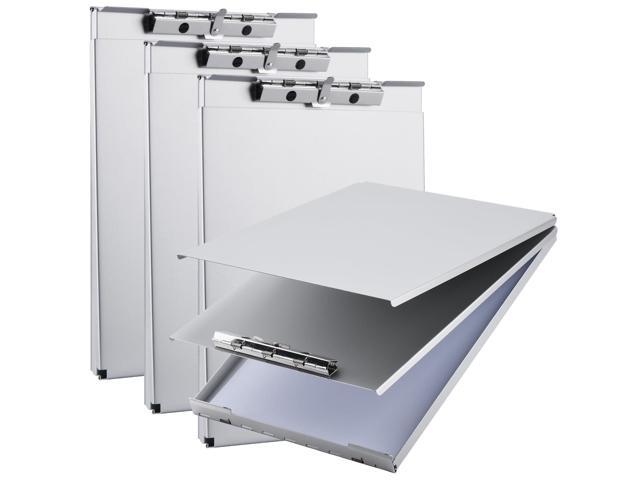 Recycled Aluminum Storage Clipboard, Clipboard Box Set of 4, Form Holder, Suitable for School, Office, Jobsite or Medical Staff, Silver