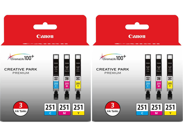 CLI-251 Genuine Three Color Multi Pack,Compatible with MG6320,iP7220 & MG5420,MX922,MG7120,MG6420,MG5520,iX6820,iP8720,MG7520,MG6620,and MG5620...